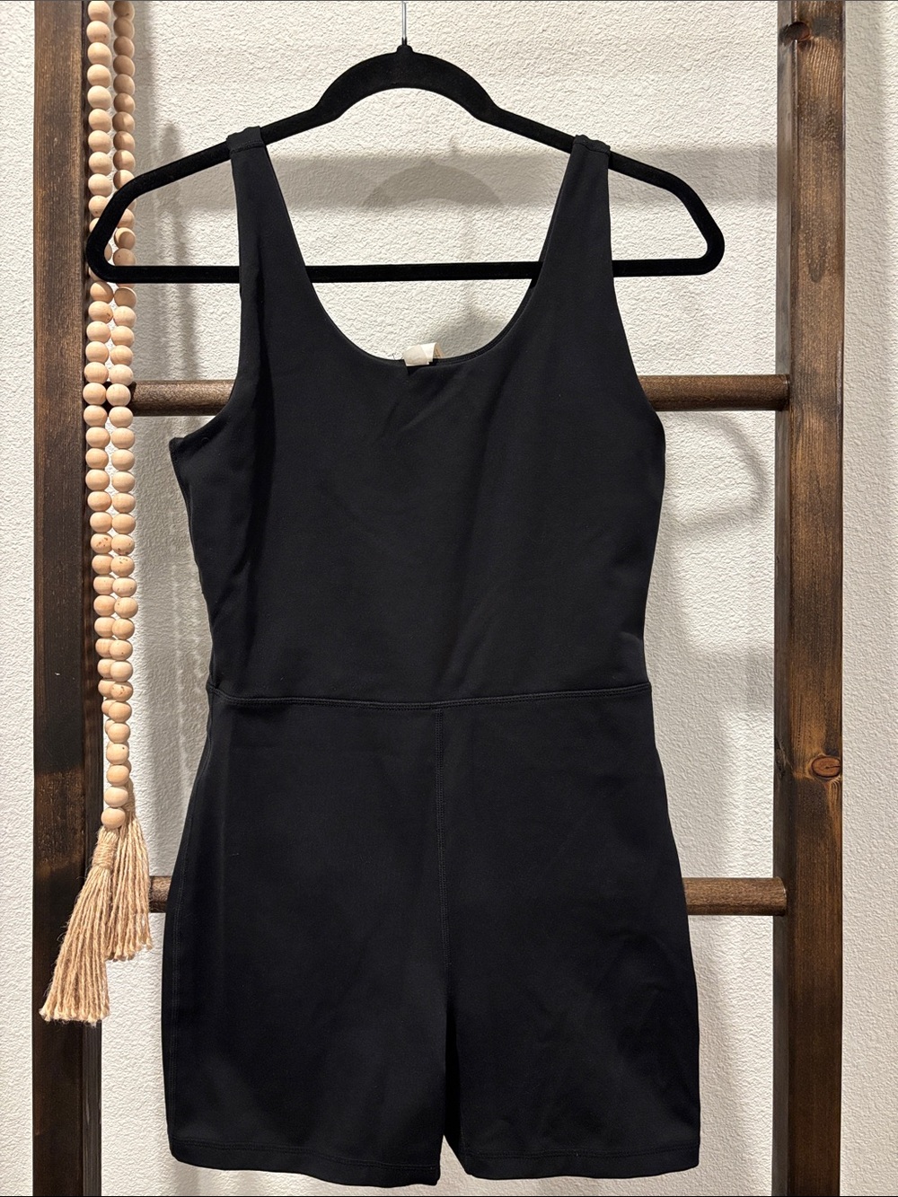 Yogalicious Black Sleeveless Scoop Romper